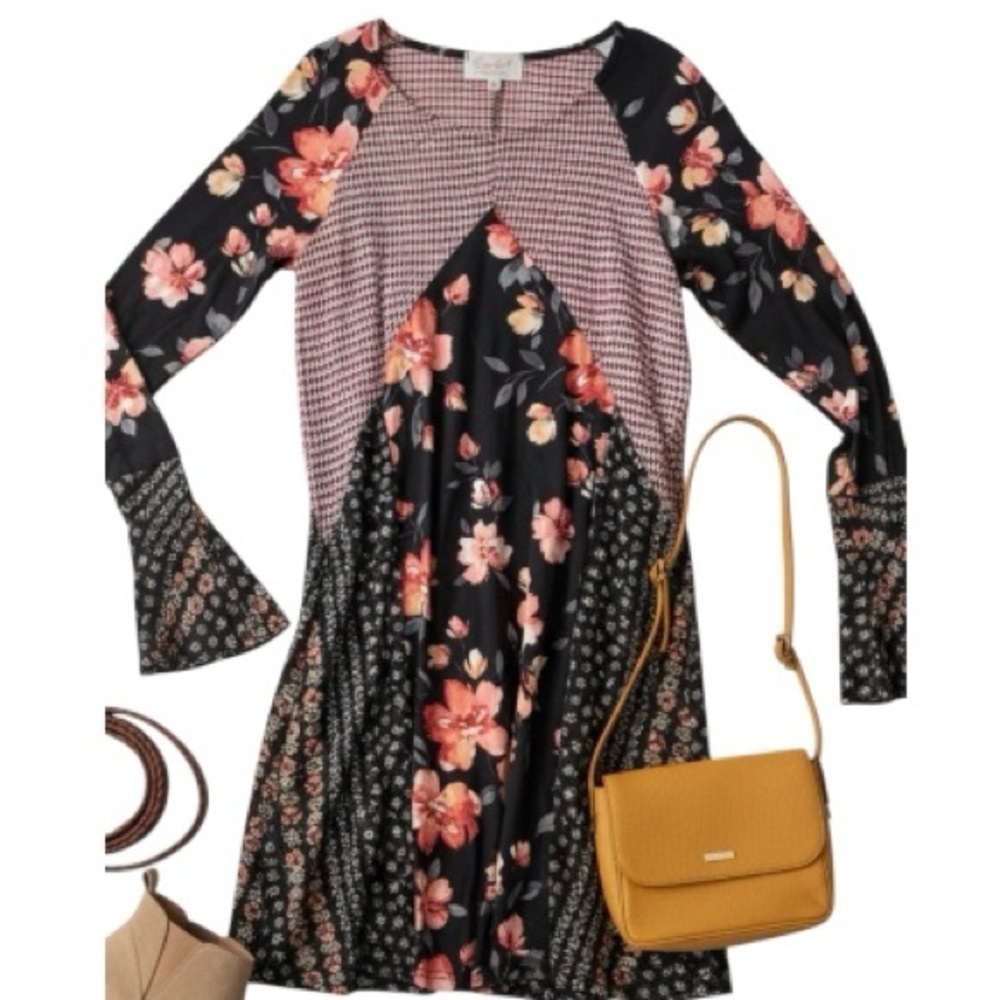 Sugarfox Mixed Print Floral Dress